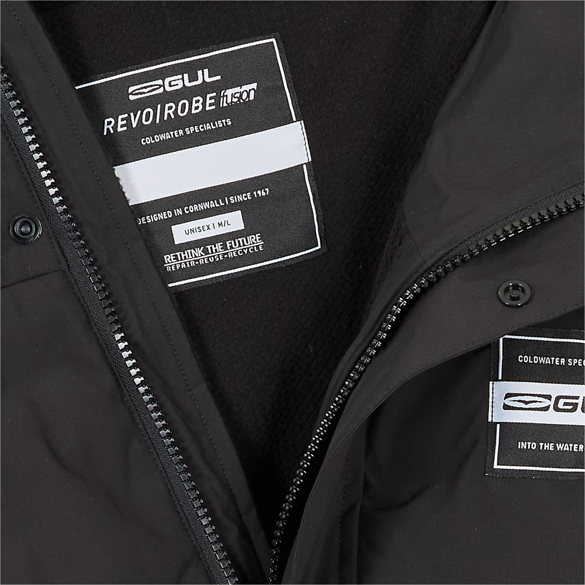 2025 Gul Revorobe Fusion Long Sleeve Changing Robe AC0149-C6 - Black / Black